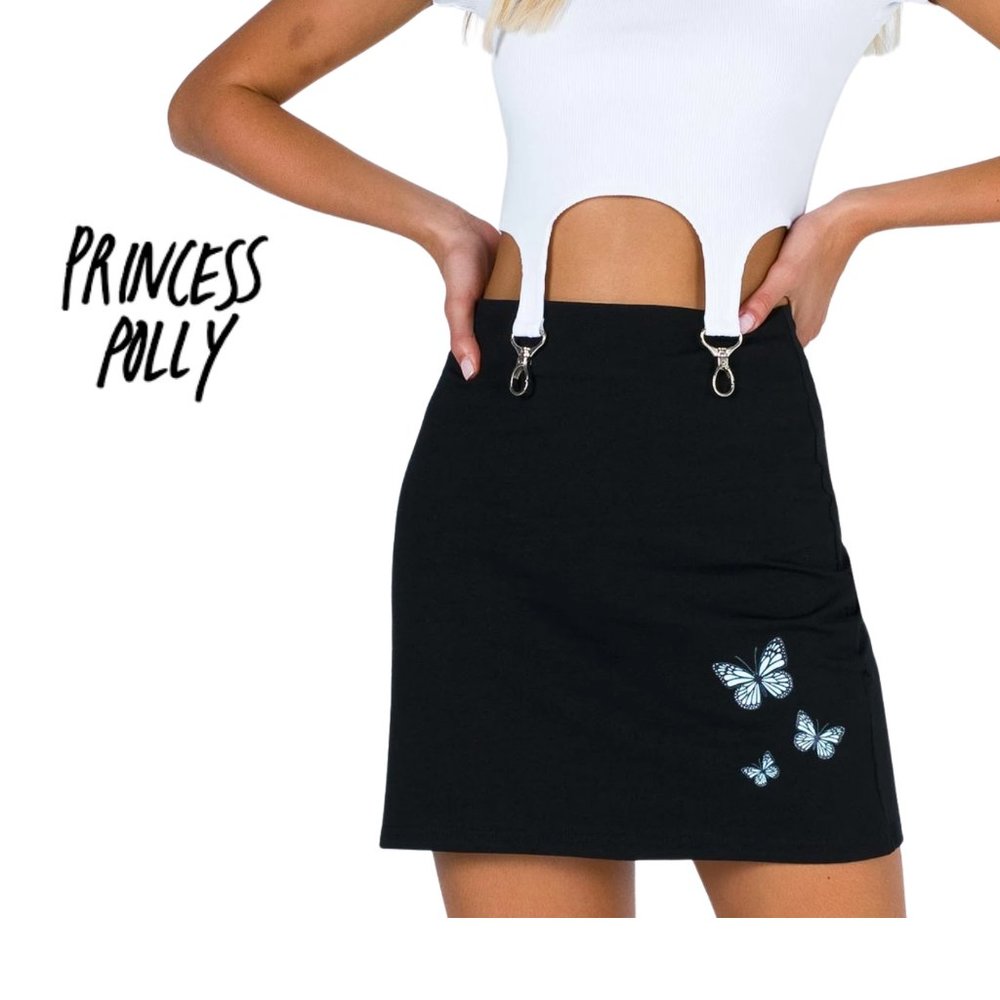 NEW Princess Polly Dahlia Mini Skirt Black, Sizes 8, 10 & 12 - Picture 3 of 13